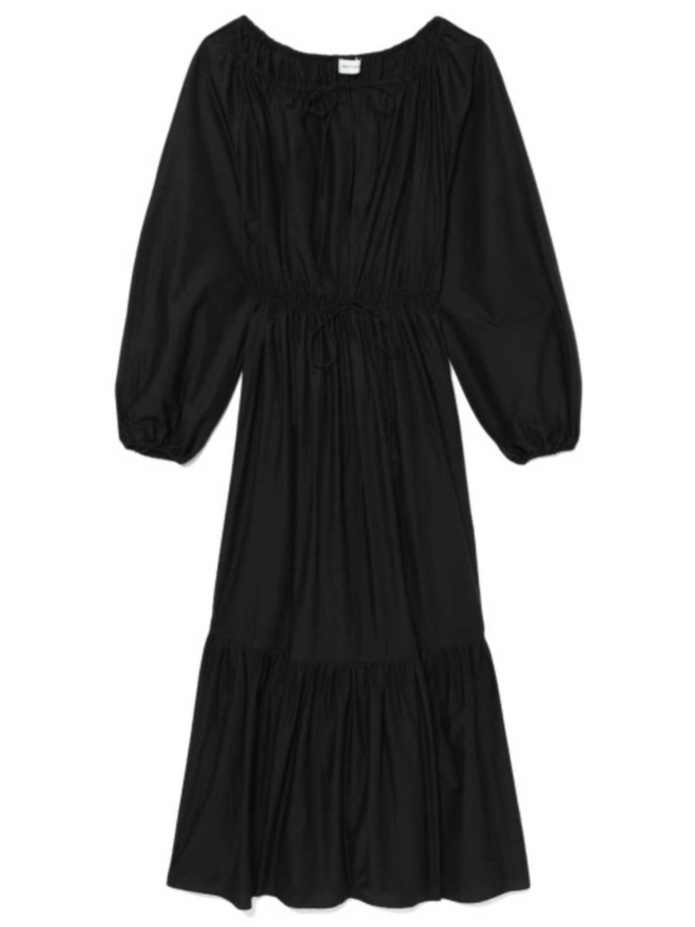 Matteau small Smocked Waist Long Sleeve Maxi Dress - black